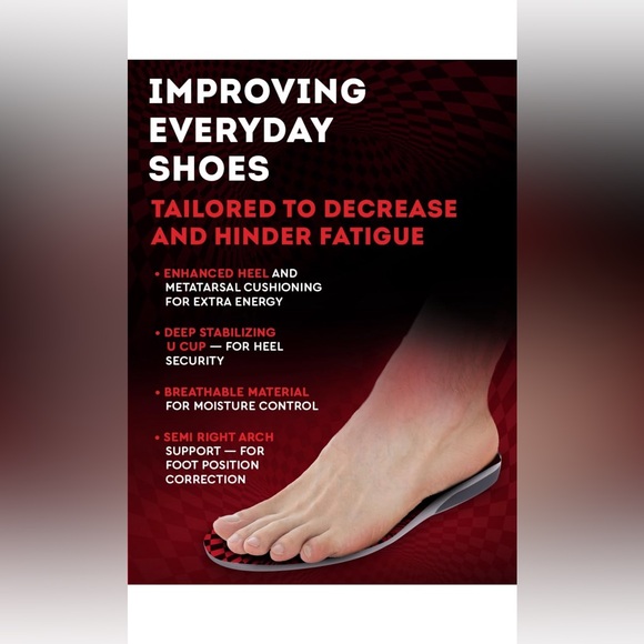 Men👨🏻 7.5-9 Women👱🏽‍♀️ 8.5-10 Med Anti-Fatigue Shoe👟Insoles Arch Support - Picture 6 of 8